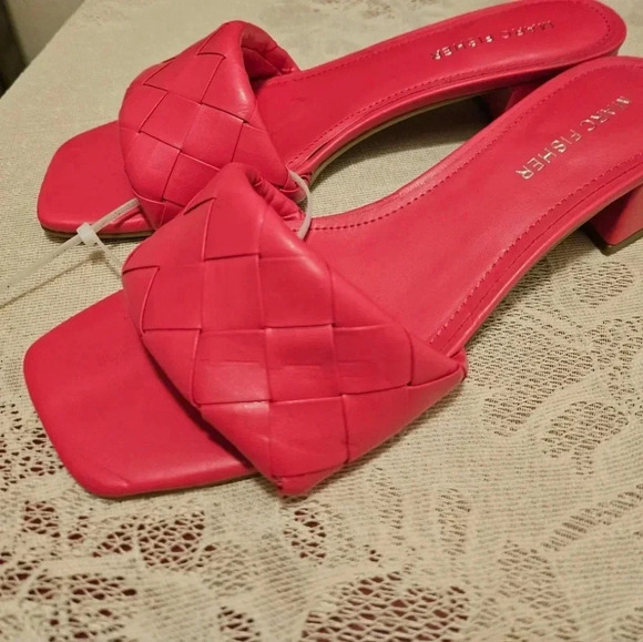 Marc Fishers Pink braided slide-in sandals - Picture 3 of 5